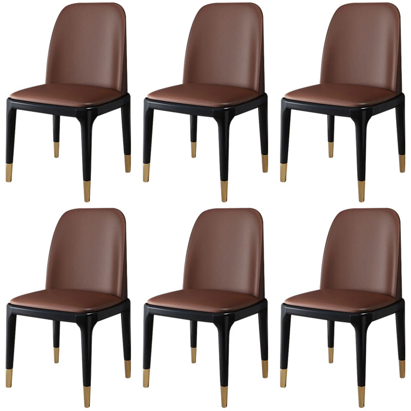 Industrial Wood Dining Side Chairs Armless Dining Chair (Set of 2/4/6)