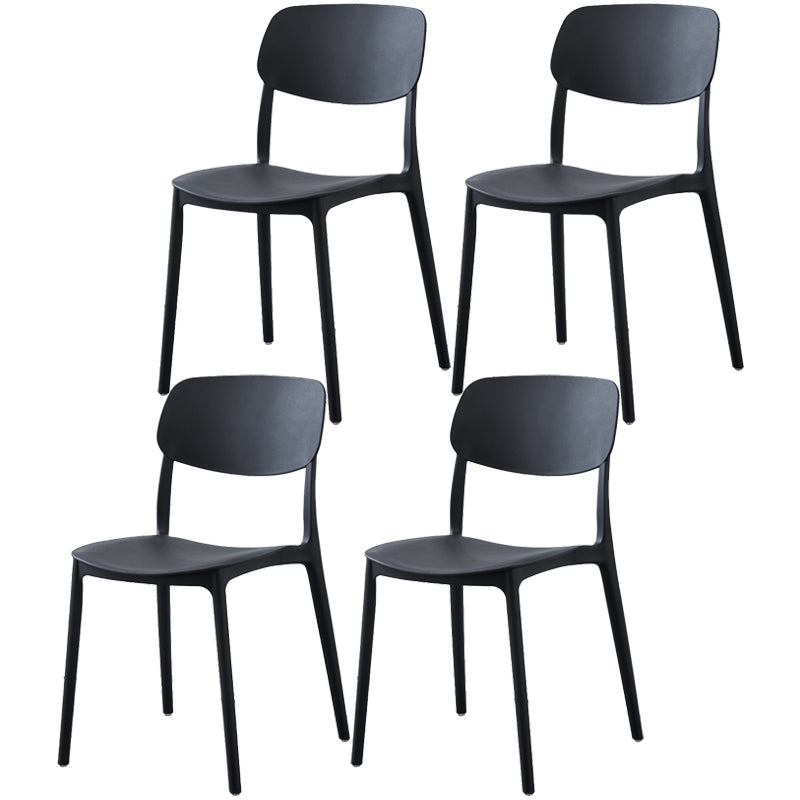 Plastic Side Chair Contemporary Multicolor Open Back Side Chair for Dining Room