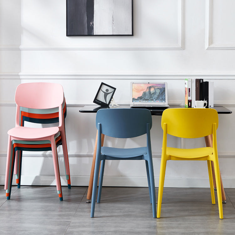 Plastic Side Chair Contemporary Multicolor Open Back Side Chair for Dining Room