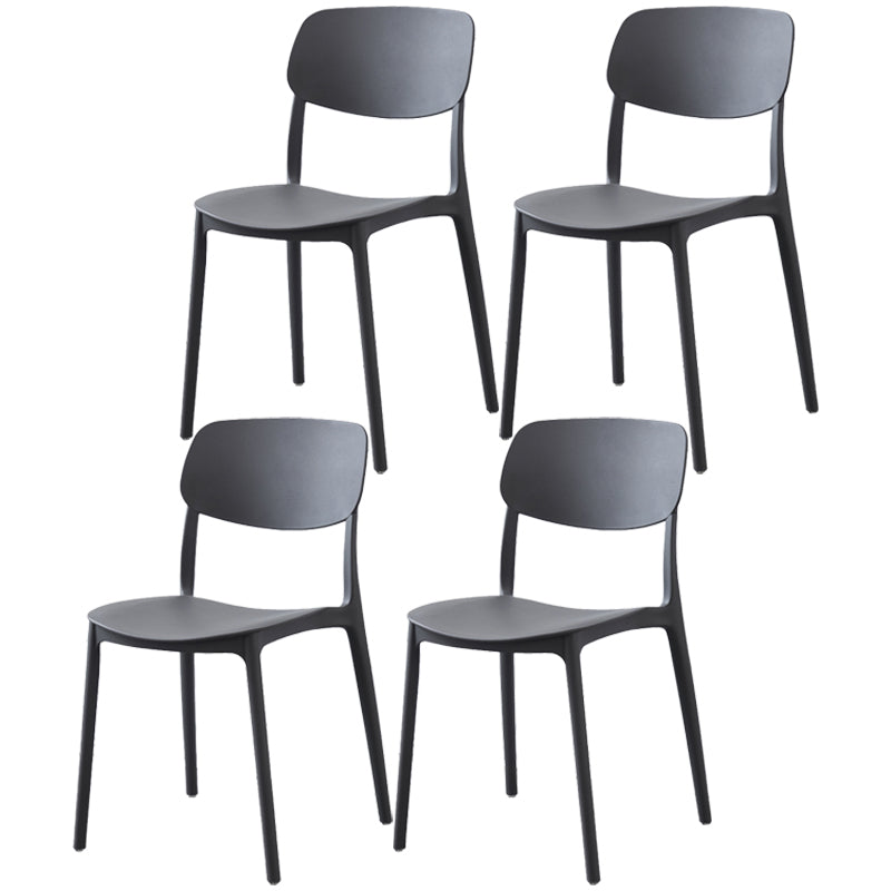 Plastic Side Chair Contemporary Multicolor Open Back Side Chair for Dining Room