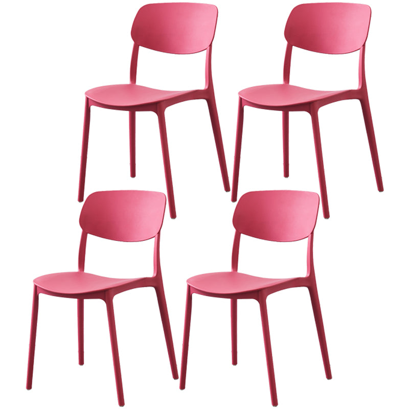 Plastic Side Chair Contemporary Multicolor Open Back Side Chair for Dining Room
