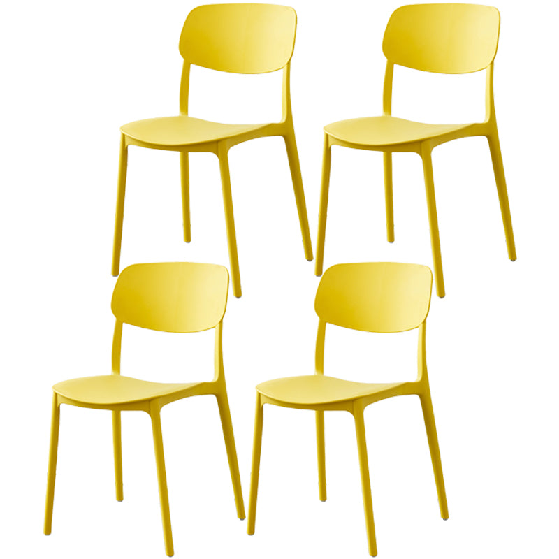 Plastic Side Chair Contemporary Multicolor Open Back Side Chair for Dining Room