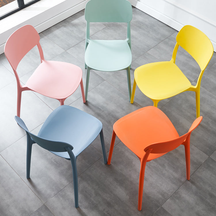 Plastic Side Chair Contemporary Multicolor Open Back Side Chair for Dining Room