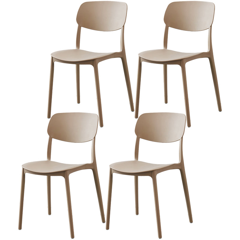 Plastic Side Chair Contemporary Multicolor Open Back Side Chair for Dining Room