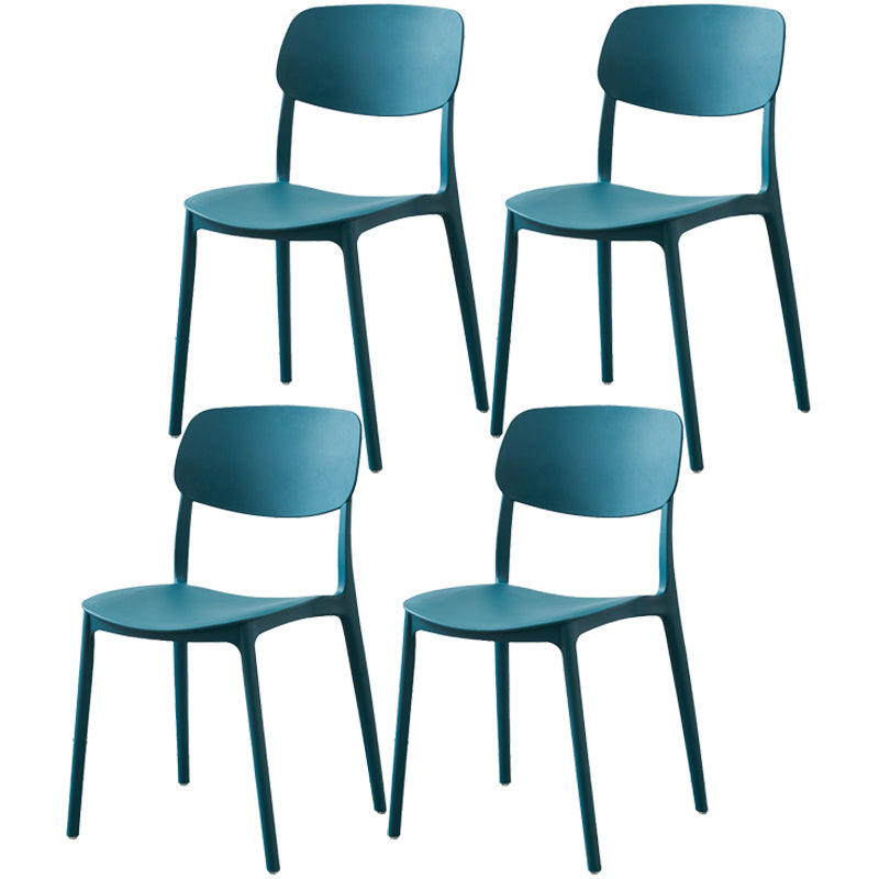 Plastic Side Chair Contemporary Multicolor Open Back Side Chair for Dining Room