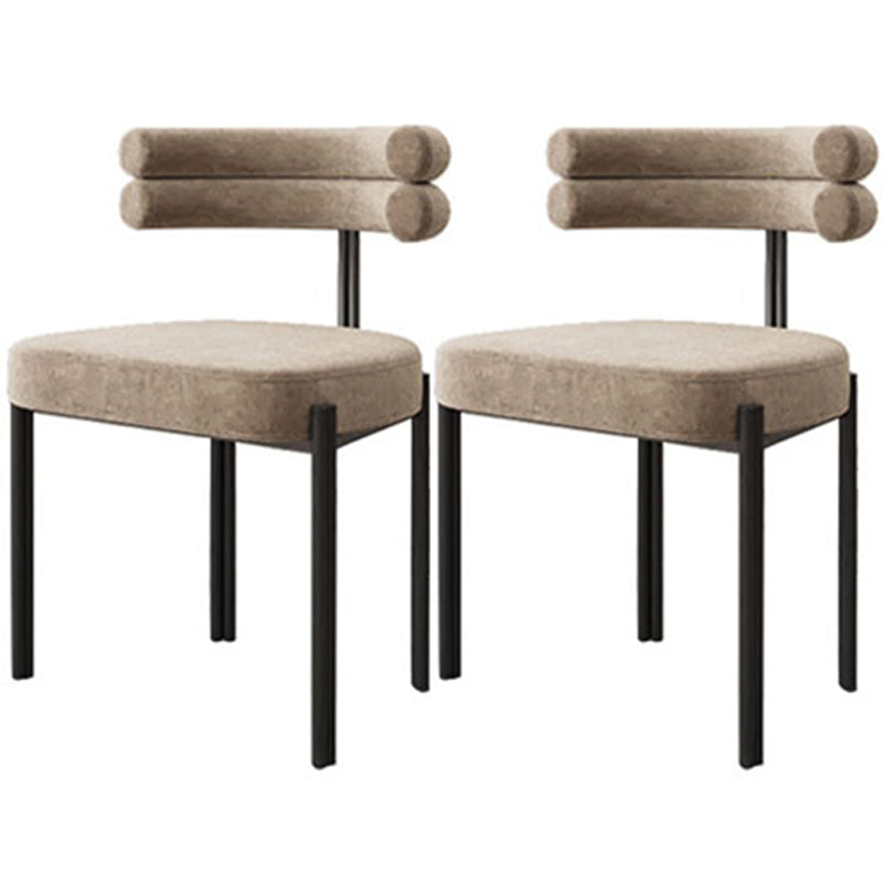 Chaise de salle à manger contemporaine sans accoudoirs en métal, chaise latérale de salle à manger à dossier ouvert pour un usage domestique