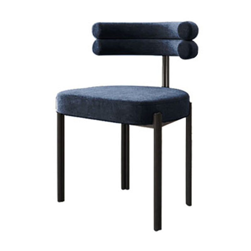Chaise de salle à manger contemporaine sans accoudoirs en métal, chaise latérale de salle à manger à dossier ouvert pour un usage domestique