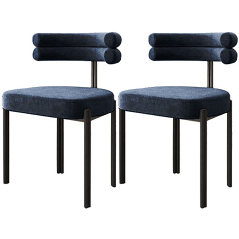 Chaise de salle à manger contemporaine sans accoudoirs en métal, chaise latérale de salle à manger à dossier ouvert pour un usage domestique