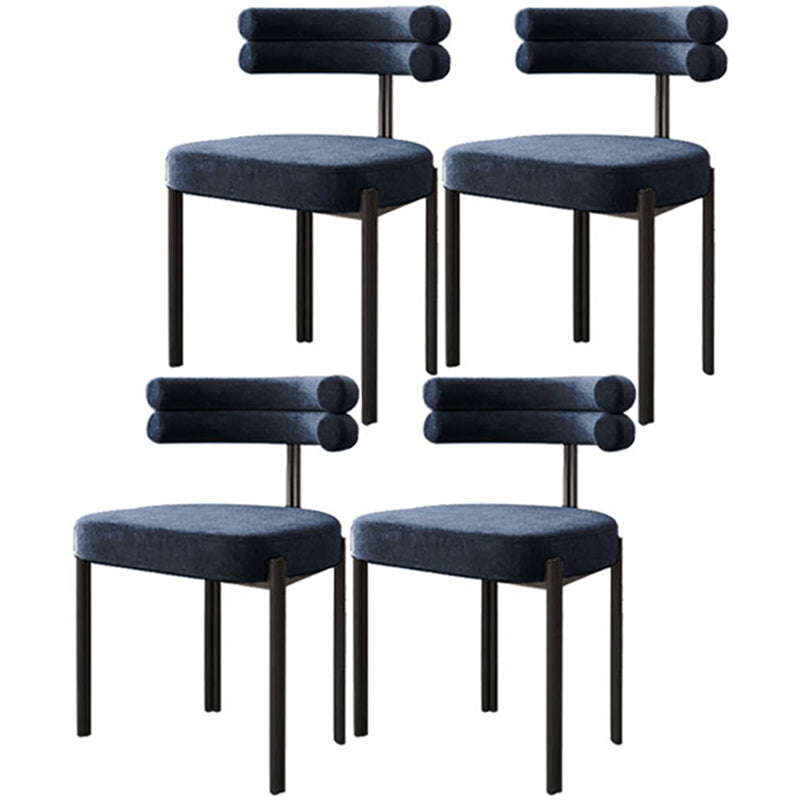 Chaise de salle à manger contemporaine sans accoudoirs en métal, chaise latérale de salle à manger à dossier ouvert pour un usage domestique