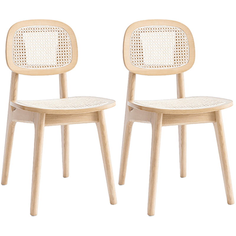 Chaise de salle à manger traditionnelle en bois massif, finition mate, chaise latérale de salle à manger à dossier ouvert