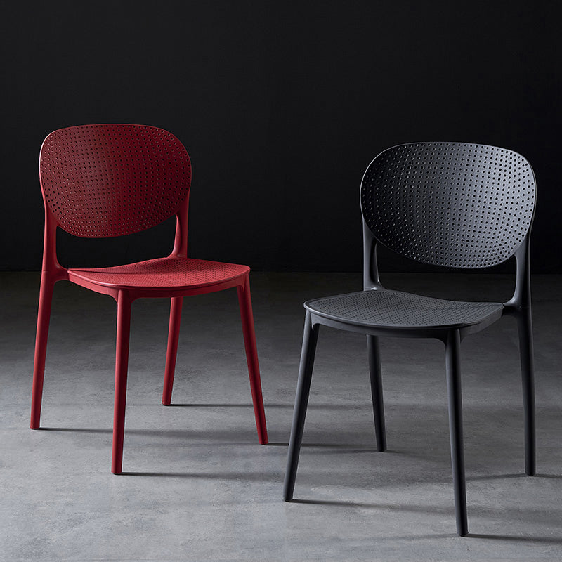 Modern Plastic Open Back Side Chair 32"H Acrylic Dining Chair for Restaurant Bedroom
