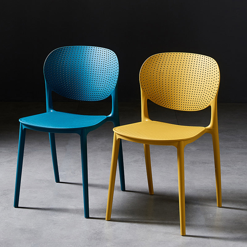 Modern Plastic Open Back Side Chair 32"H Acrylic Dining Chair for Restaurant Bedroom