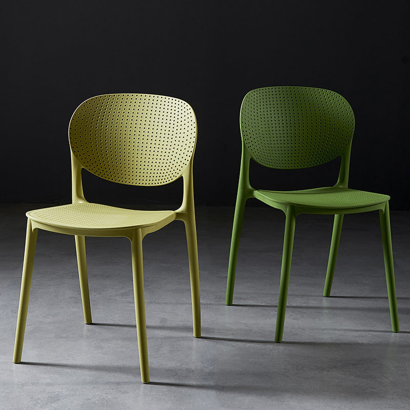 Modern Plastic Open Back Side Chair 32"H Acrylic Dining Chair for Restaurant Bedroom