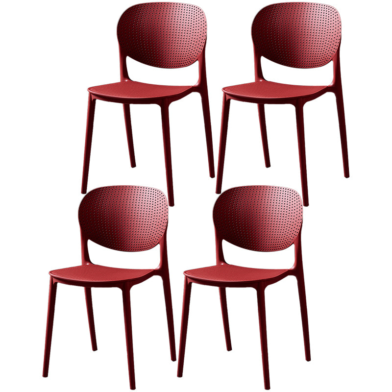 Modern Plastic Open Back Side Chair 32"H Acrylic Dining Chair for Restaurant Bedroom