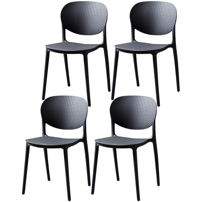 Modern Plastic Open Back Side Chair 32"H Acrylic Dining Chair for Restaurant Bedroom