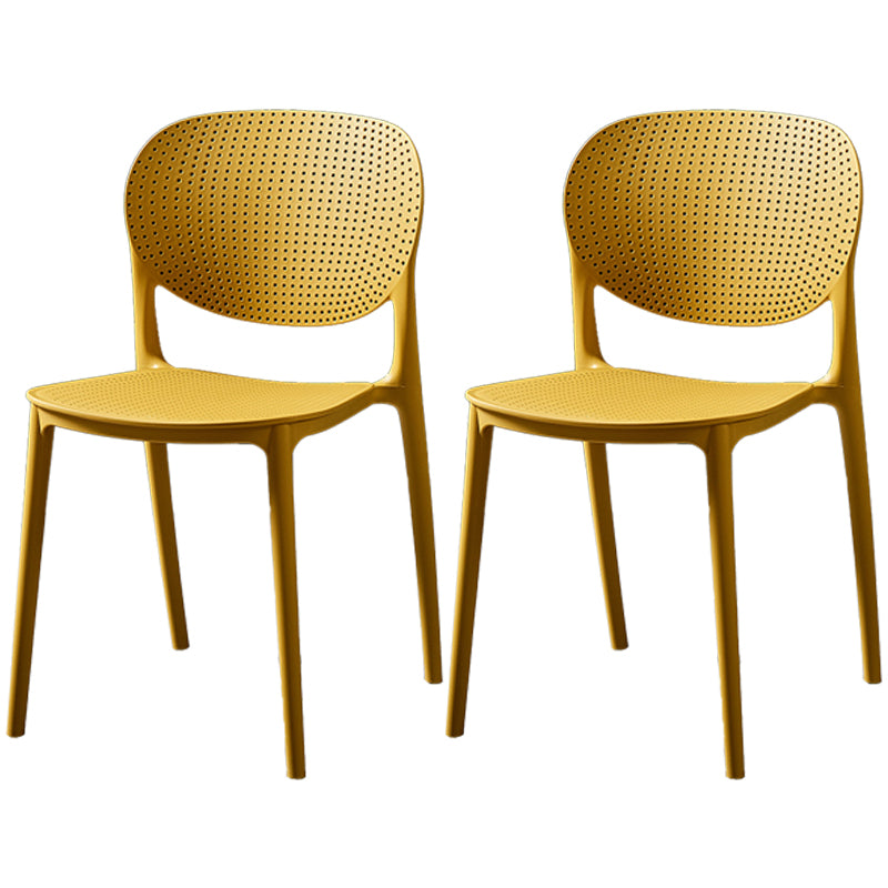 Modern Plastic Open Back Side Chair 32"H Acrylic Dining Chair for Restaurant Bedroom