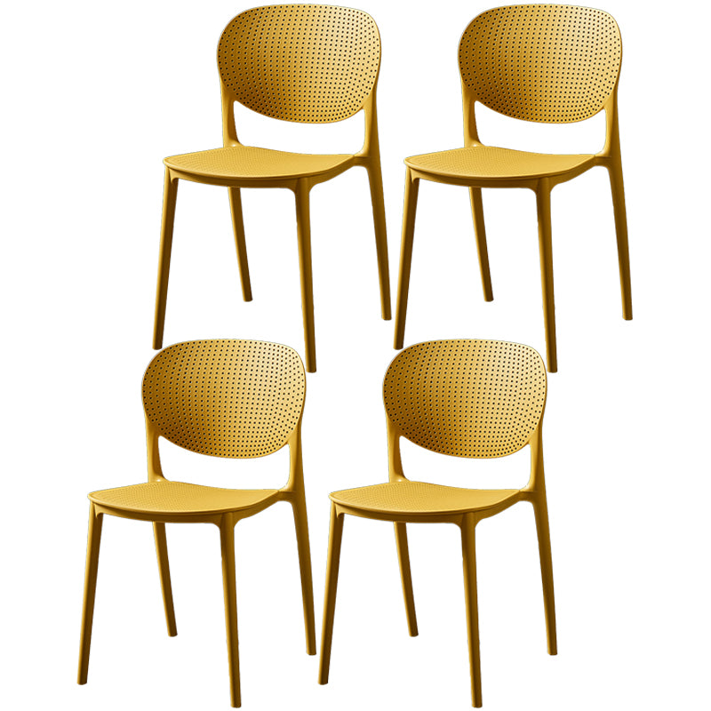 Modern Plastic Open Back Side Chair 32"H Acrylic Dining Chair for Restaurant Bedroom