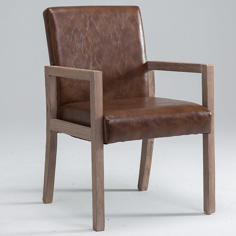 Chaise de bras à domicile contemporain Parsons en bois rembourré chaise de salle à manger en bois