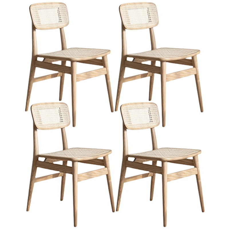 Solid Wood Traditional Dining Chair Matte Finish Open Back Dining Side Chair