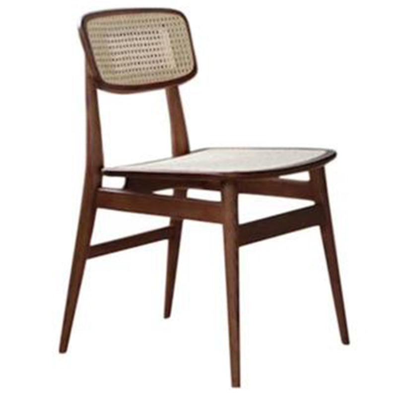 Solid Wood Traditional Dining Chair Matte Finish Open Back Dining Side Chair