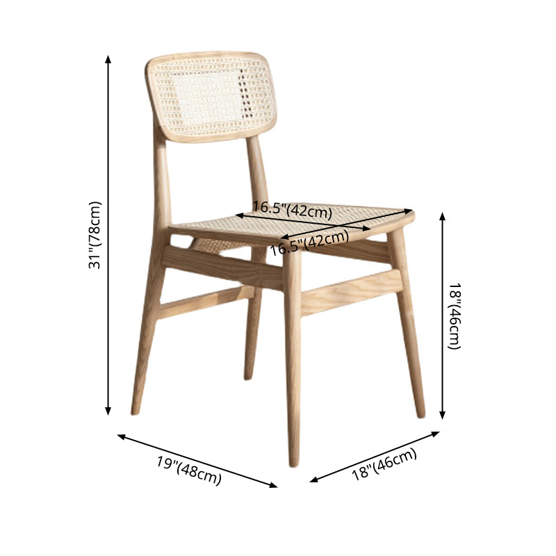 Solid Wood Traditional Dining Chair Matte Finish Open Back Dining Side Chair