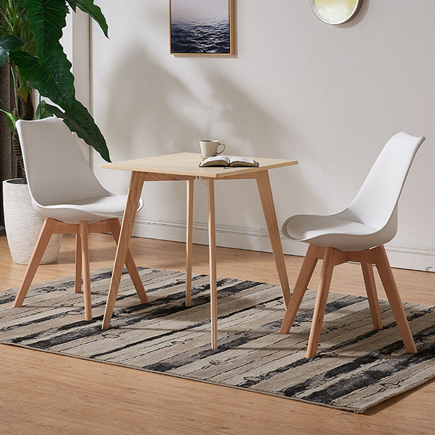 Sedia da pranzo scandinava 17 '' sedia a schiena solida con gambe in legno per uso domestico