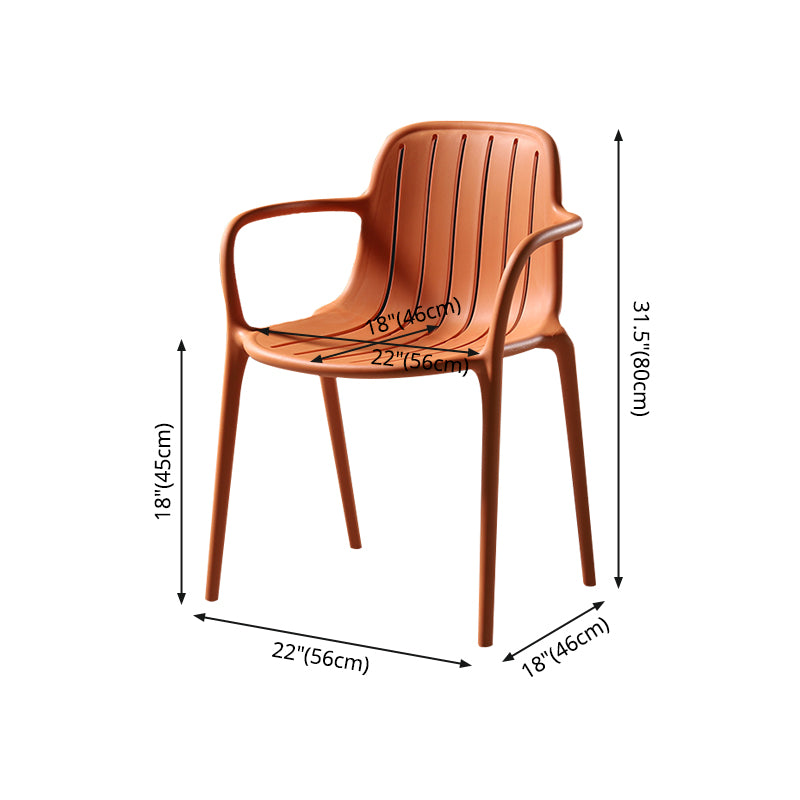 Chaise de salle à manger contemporaine en plastique, chaise latérale arrière Windsor pour usage domestique