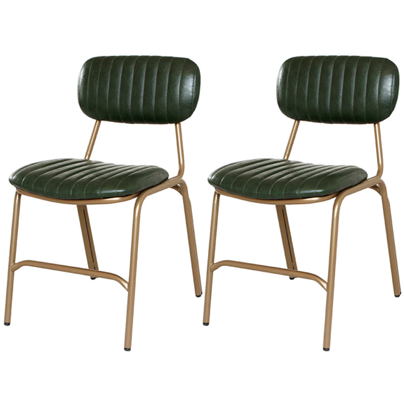 Chaises de salle à manger sans bras rembourrées, chaise latérale à dossier ouvert industriel avec pieds en métal