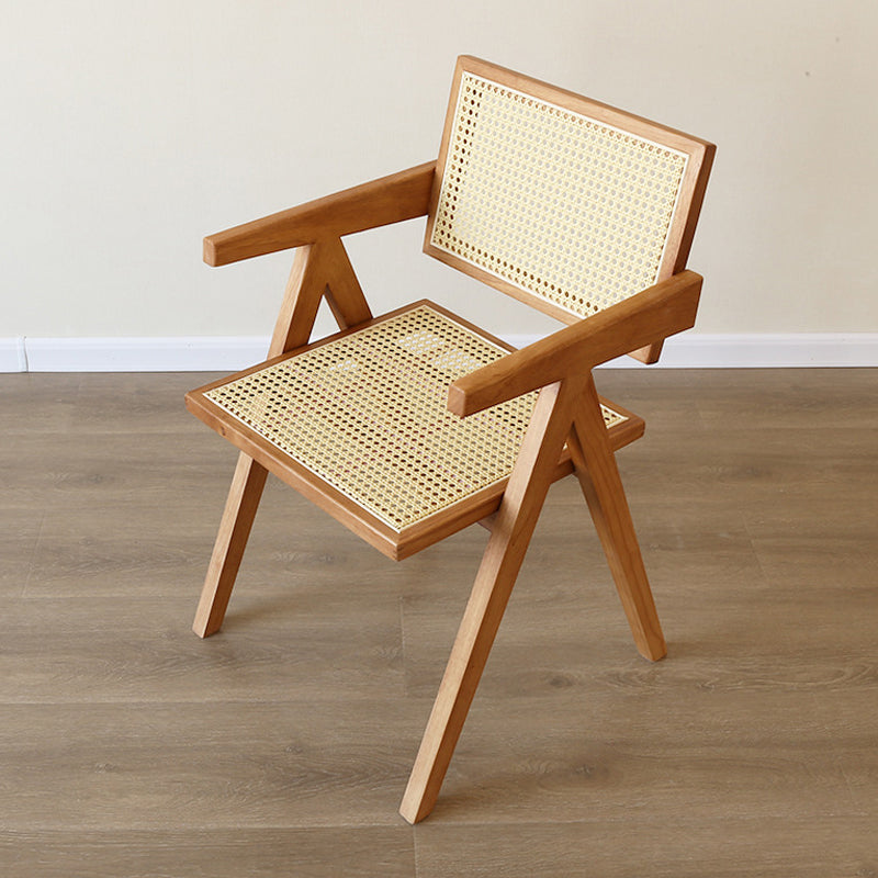 Modern Style Kitchen Dining Room Wood Chair Set Open Back Arm Chairs Set
