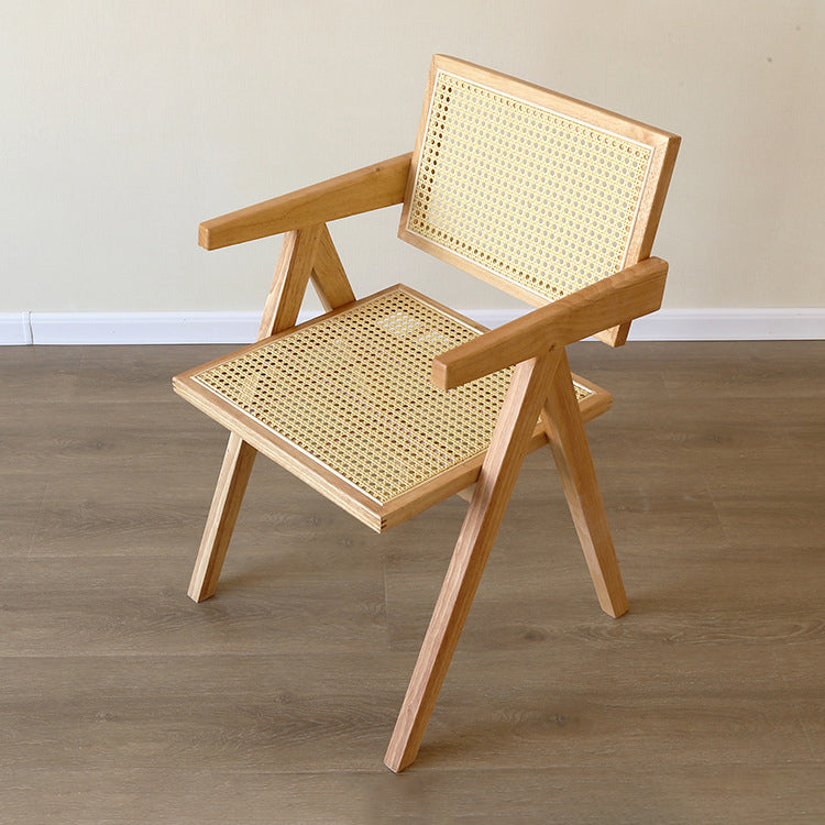 Modern Style Kitchen Dining Room Wood Chair Set Open Back Arm Chairs Set
