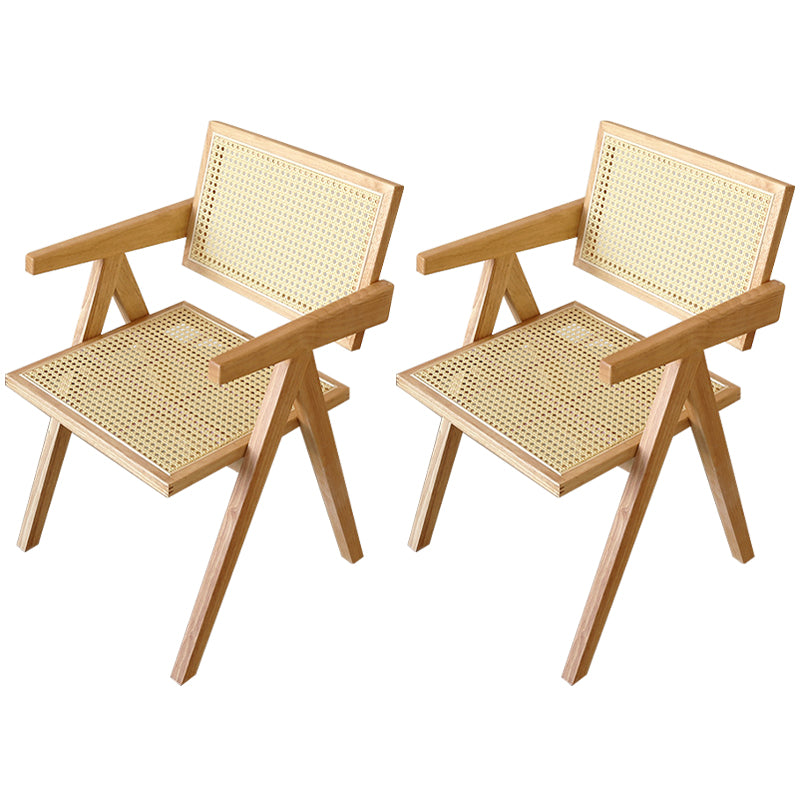 Modern Style Kitchen Dining Room Wood Chair Set Open Back Arm Chairs Set