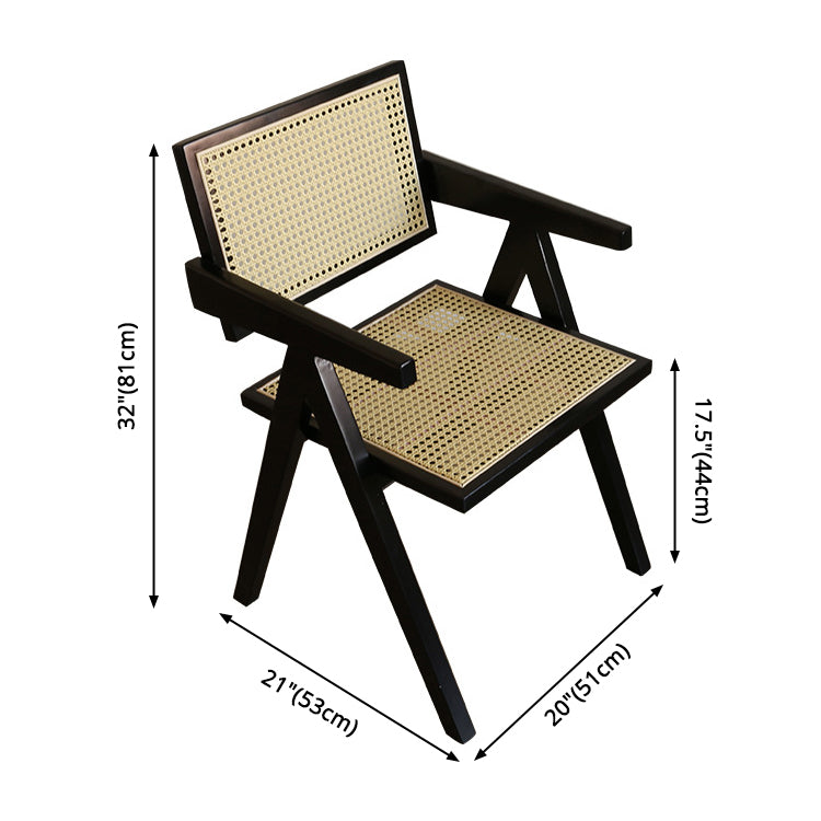 Modern Style Kitchen Dining Room Wood Chair Set Open Back Arm Chairs Set