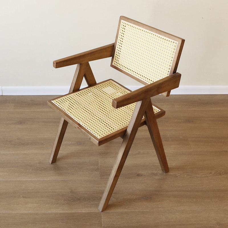 Modern Style Kitchen Dining Room Wood Chair Set Open Back Arm Chairs Set