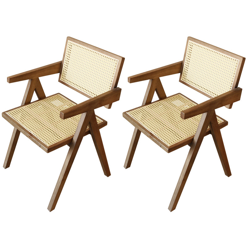 Modern Style Kitchen Dining Room Wood Chair Set Open Back Arm Chairs Set