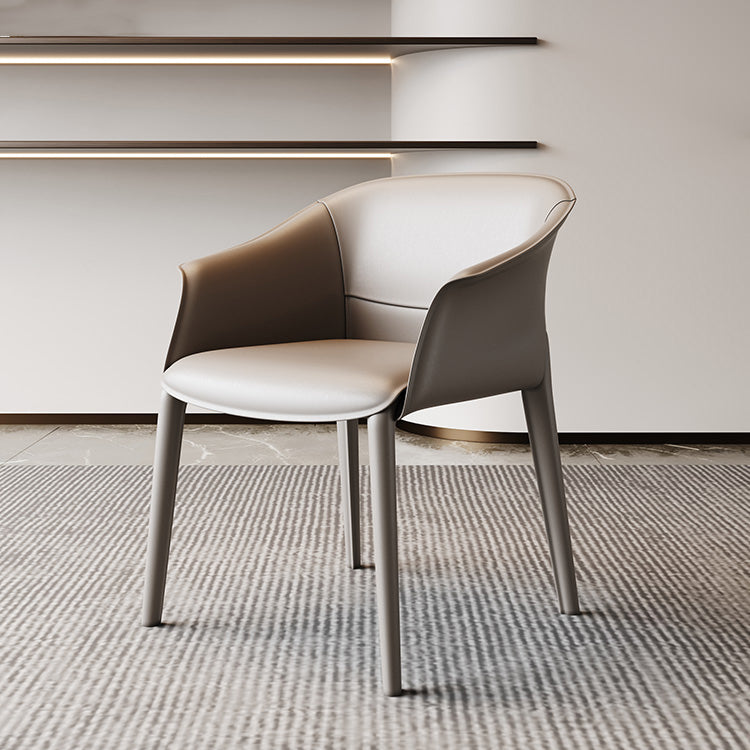 Chaise de salle à manger contemporaine en métal, finition métallique, chaise de salle à manger à dossier solide