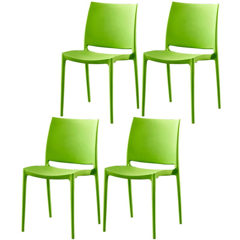 Modern Contemporary Plastic Side Chairs Multicolor Open Back Side Chair Set