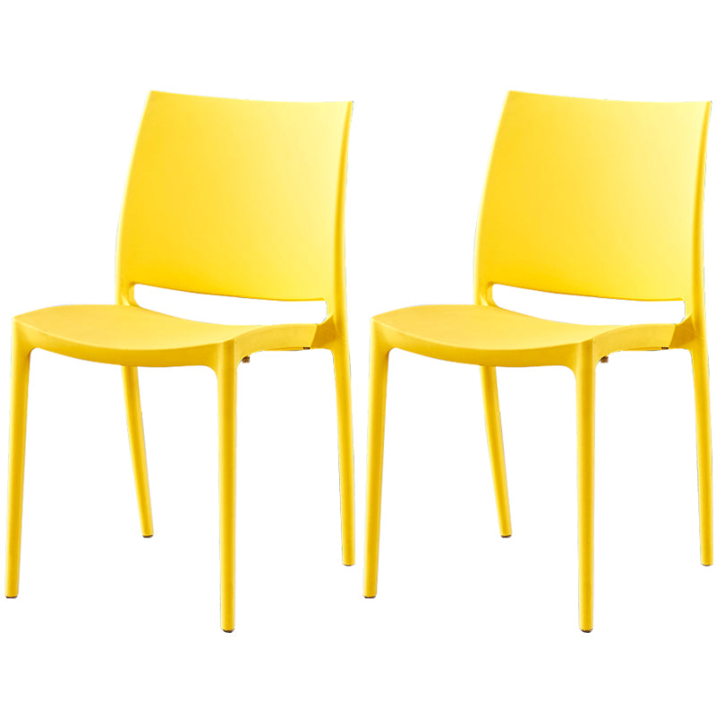 Modern Contemporary Plastic Side Chairs Multicolor Open Back Side Chair Set