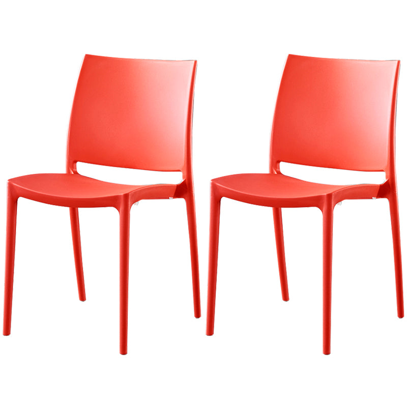 Modern Contemporary Plastic Side Chairs Multicolor Open Back Side Chair Set