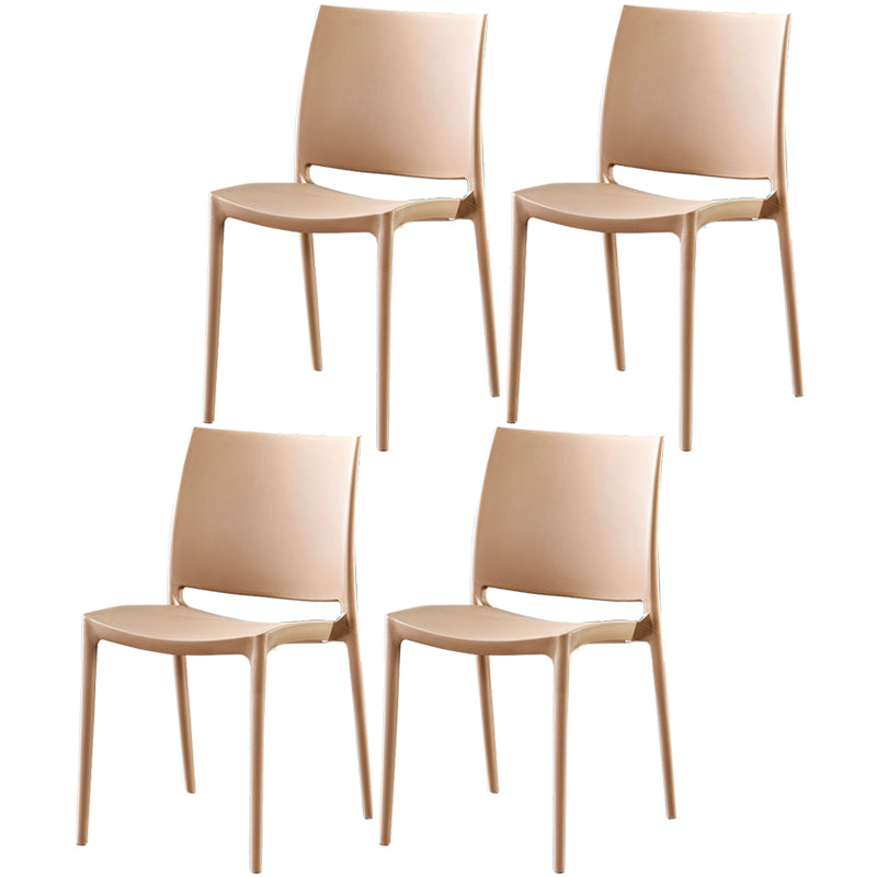 Modern Contemporary Plastic Side Chairs Multicolor Open Back Side Chair Set