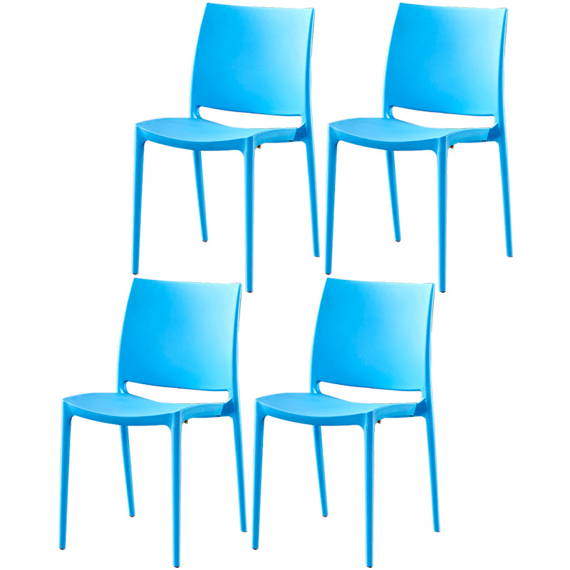 Modern Contemporary Plastic Side Chairs Multicolor Open Back Side Chair Set