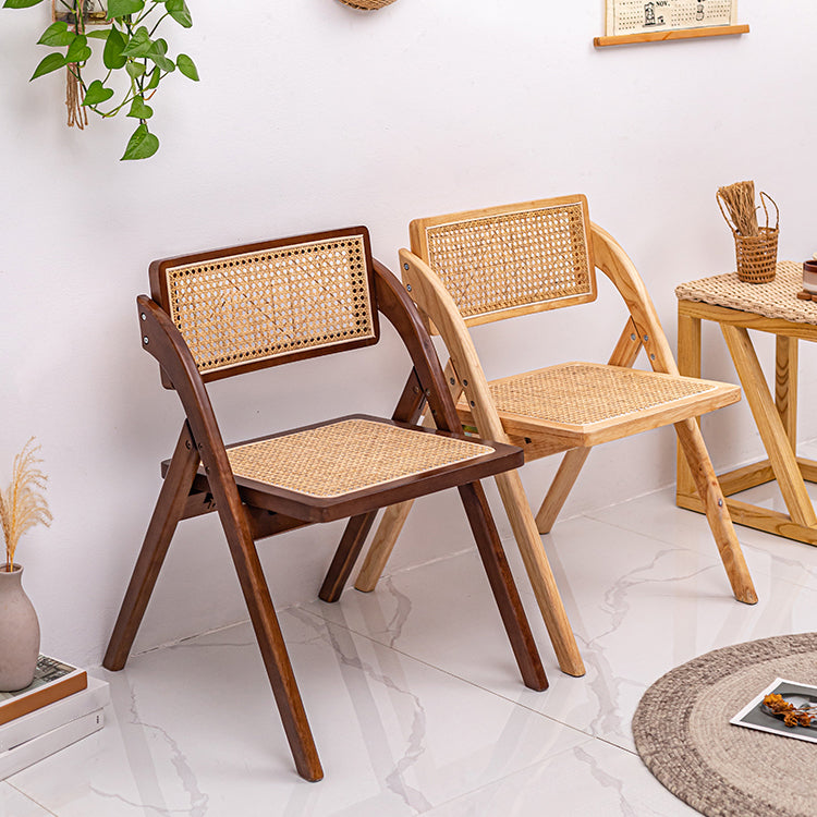 Minimalist Solid Wood Kitchen Dining Folding Side Chair Opening Back Folding Side Chair