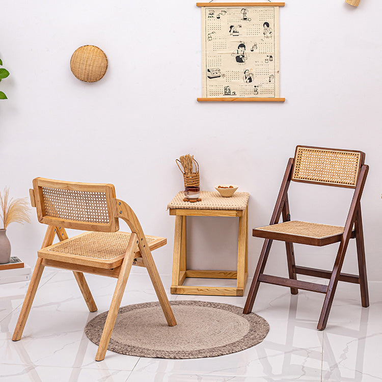 Minimalist Solid Wood Kitchen Dining Folding Side Chair Opening Back Folding Side Chair