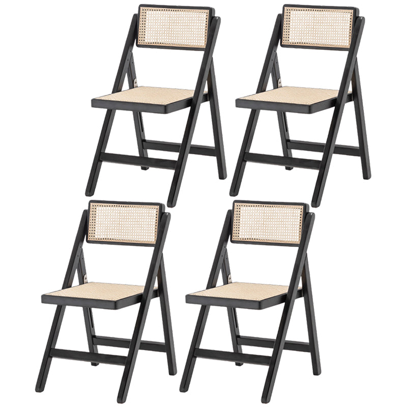 Minimalist Solid Wood Kitchen Dining Folding Side Chair Opening Back Folding Side Chair