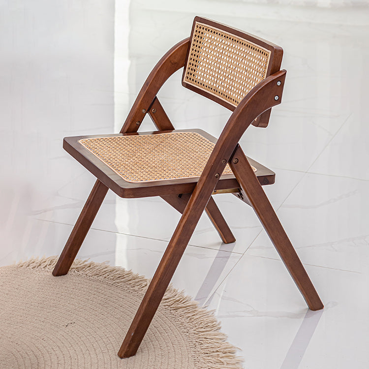 Minimalist Solid Wood Kitchen Dining Folding Side Chair Opening Back Folding Side Chair