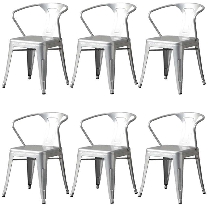 Chaise de salle à manger industrielle en métal, fauteuil empilable à dossier à lattes pour restaurant
