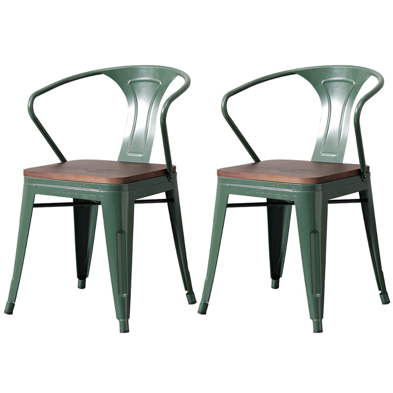 Chaise de salle à manger industrielle en métal, fauteuil empilable à dossier à lattes pour restaurant