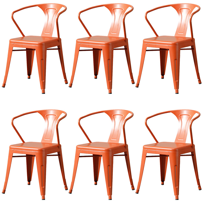 Chaise de salle à manger industrielle en métal, fauteuil empilable à dossier à lattes pour restaurant