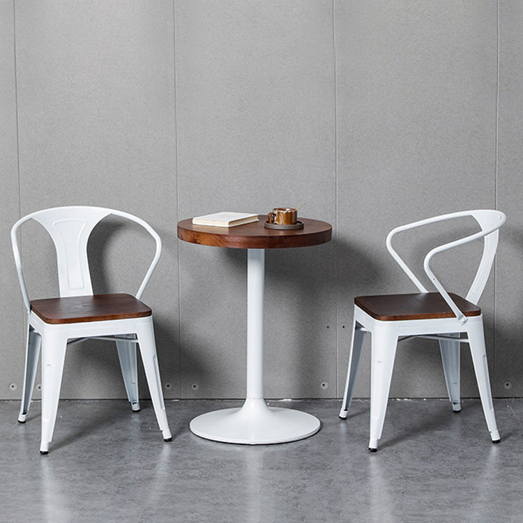 Chaise de salle à manger industrielle en métal, fauteuil empilable à dossier à lattes pour restaurant