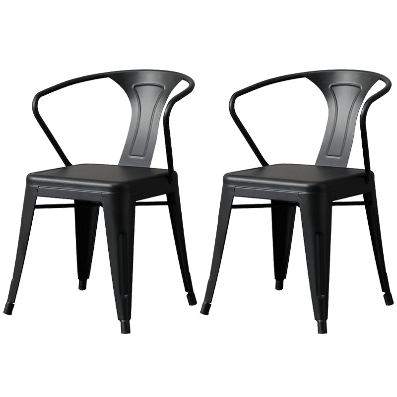 Chaise de salle à manger industrielle en métal, fauteuil empilable à dossier à lattes pour restaurant