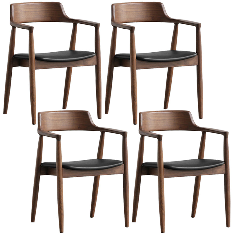 Contemporary Dining Chair 20'' Wide Open Arm Chair with 4 Wood Legs for Home